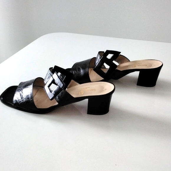 Concetta Pane genuine leather mules handmade in Sorento Italy, black - Picture 9 of 10